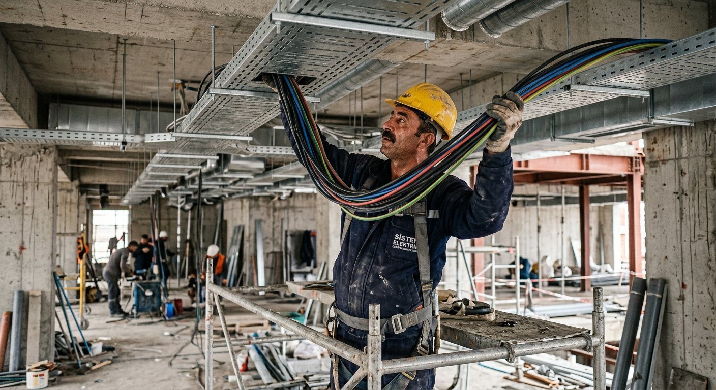 Sistem elektrik kablo kanali dosenmesi